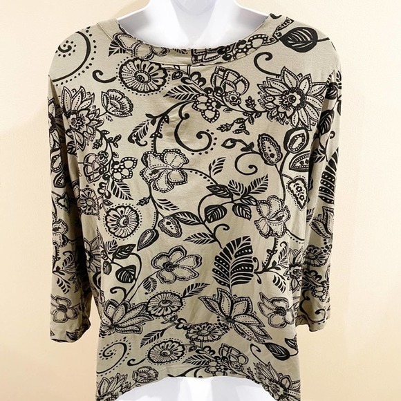 Hanna Andersson Floral Tie Front Top Green Large - Picture 6 of 12